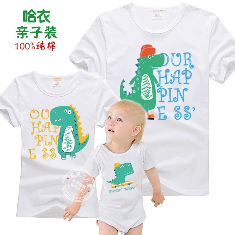 Quần áo trẻ em một mảnh quần áo cotton cotton quần áo cha mẹ trẻ em gia đình ba trăm ánh nắng mặt trời quần áo cha mẹ trẻ em mẹ và phụ nữ - Trang phục dành cho cha mẹ và con