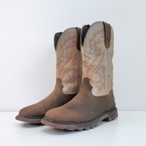 2022 New Pint Western Cowboy Boots Square Head Knight Man Boots Waterproof Cow Leather Embroidery Sleeves 41-47 yards
