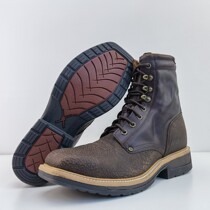 Big Code Short Boots Bull Leather Mens Boots Steel Head Workboots Locomotive Knight Shoes