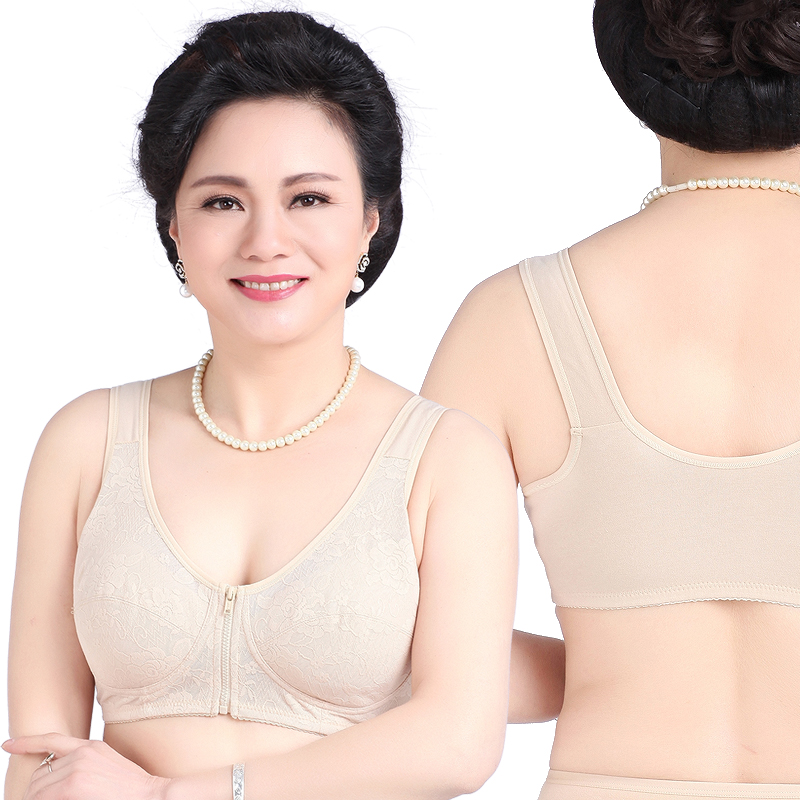 Mẹ áo ngực trung niên béo vải bông tăng mã trước khi khóa không vòng thép bông cotton chung mục đích chung vest kiểu mùa hè mỏng.