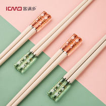 Japan-style alloy anti-slip pointed high temperature resistant chopsticks Cherry Blossom Home Divided Dining cabinet Available 5 Double 24 cm