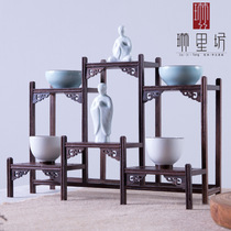 Bo Antique Solid Wood Tea Tool Frame Chinese Zen Dobagko Elm Antique Frame Small Desktop Creative Fittings