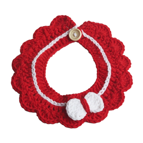 Плетеный шарф ручной работы, милый чокер, регулируемый нагрудник, шерстяной слюнявчик