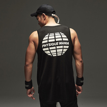 Trendy fitness vest Mens loose stretch Basketball Top Sports Sleeveless Waistcoat training gym clothes