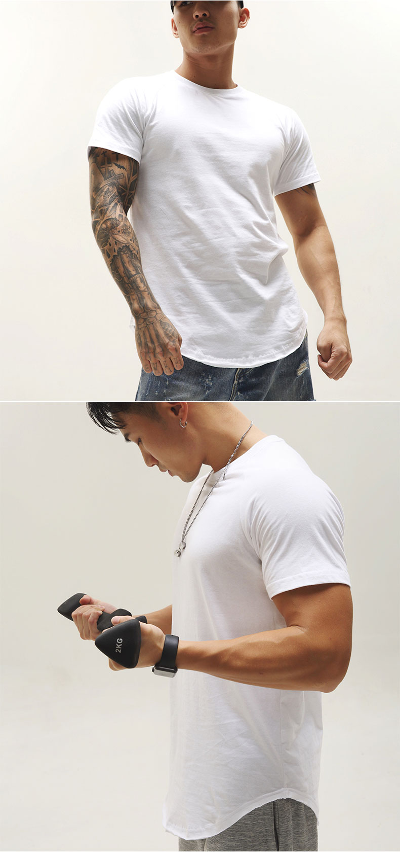 Áo thun thể thao nam màu rắn phong cách châu Âu và Mỹ mùa hè chạy áo khâu cotton đáy áo Slim tay áo ngắn thoáng khí áo tank
