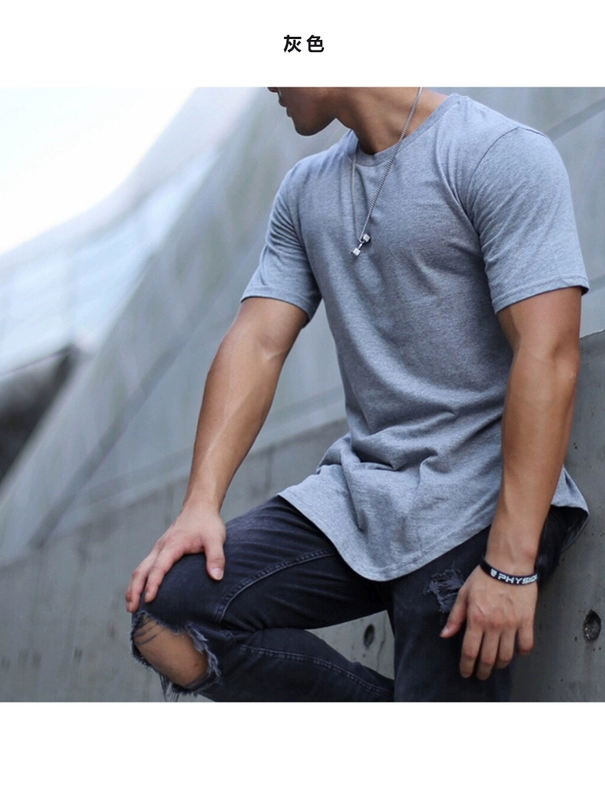PHYSIQUE MANIA Thể thao Áo thun thể thao màu rắn nam ngắn tay áo thun chạy bình thường