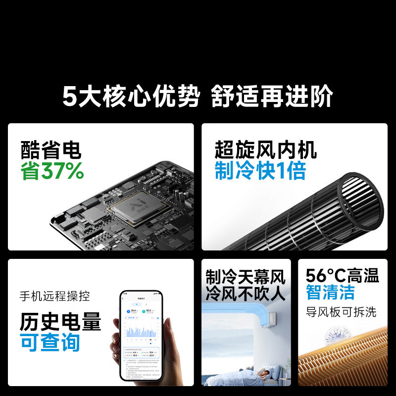 Midea Fengzun Second Generation Pro Air Conditioner 1.5 Hp First-Class Sleep Cooling and Heating Inverter Official Genuine Household Wall-Mounted Unit