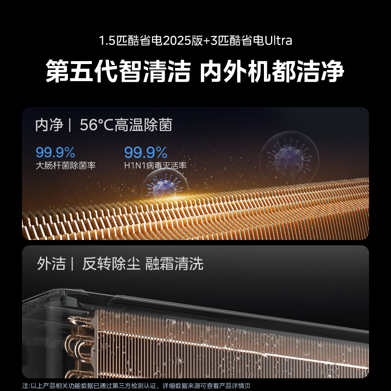 Midea Air Conditioner New Level 1 Household Wall-Mounted Large 1.5 Hp 3 Hp Inverter Cooling and Heating Official Genuine Product Cool and Energy-Saving