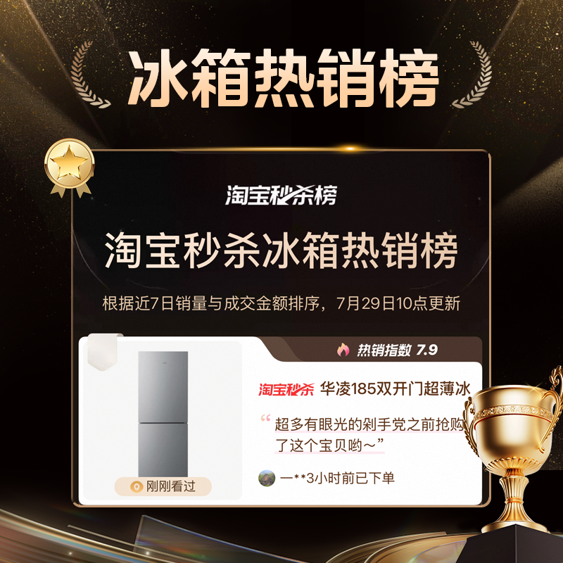 Midea's Hualing 185 Refrigerator Is a Double-Door Household Energy-Saving Ultra-Thin Freezer and Refrigerator for Rental Apartments and Dormitories