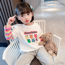 Girls long sleeve T-shirt 2021 spring and autumn new children's clothing net red baby girl children's clothing foreign style autumn stripe t