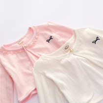 Children's clothing waistcoat baby cloak shawl children's baby cloak small coat long sleeve women's spring and autumn cotton cardigan