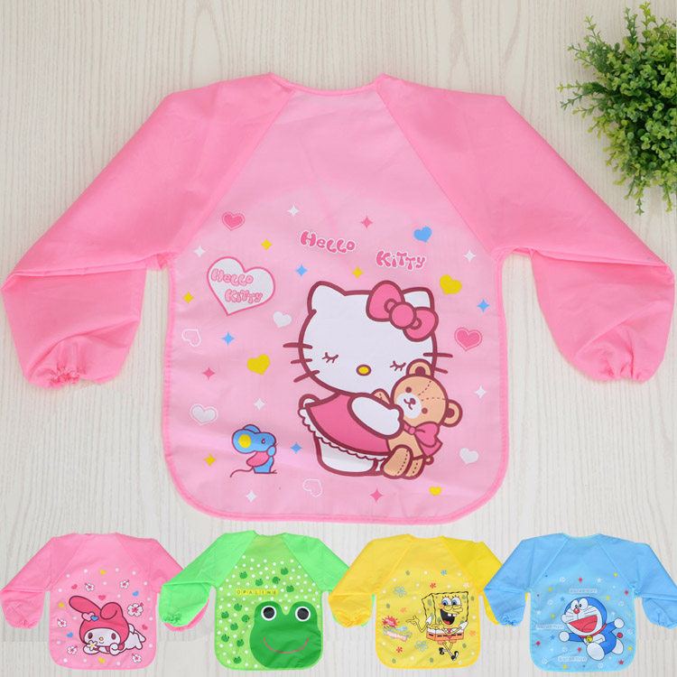 New children's waterproof apron painting clothes Baby men and women children's painting cover-up long sleeve cover-up waterproof anti-dressing
