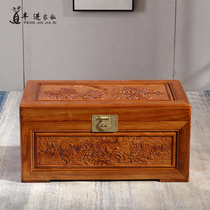 Camphor wood box wedding solid wood carved collection box wedding dowry box calligraphy and painting box storage box Classical