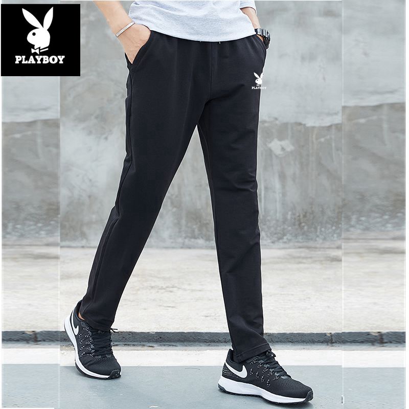 Quần thể thao Playboy quần nam mùa thu đông cộng với nhung dày cotton rộng kích cỡ lớn chạy quần âu nam quần áo nam hàng hiệu