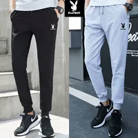 Quần thể thao Playboy quần nam mùa thu đông cộng với nhung dày cotton rộng kích cỡ lớn chạy quần âu nam quần jogger nam kaki