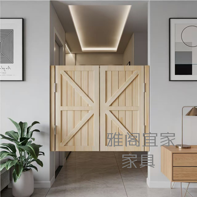 Solid Wood Double-Door Kitchen Door, Simple Modern Natural Wood Color Double Door, Household Wooden Door, Half-Height Door, Bar Counter Partition Door Solid Wood Double-Door Kitchen Door, Simple Modern Natural Wood Color Double Door, Household Wooden Door, Half-Height Door, Bar Counter Partition Door