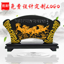 Manufacturer of charcoal carving crafts business gifts horses office decorations