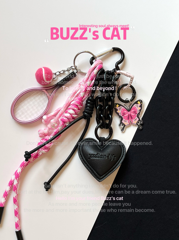 Original Design Miu Series Pink and Ink Cute Color-Blocking Sports Niche Girl Tennis Sweet Cool Keychain Backpack Pendant