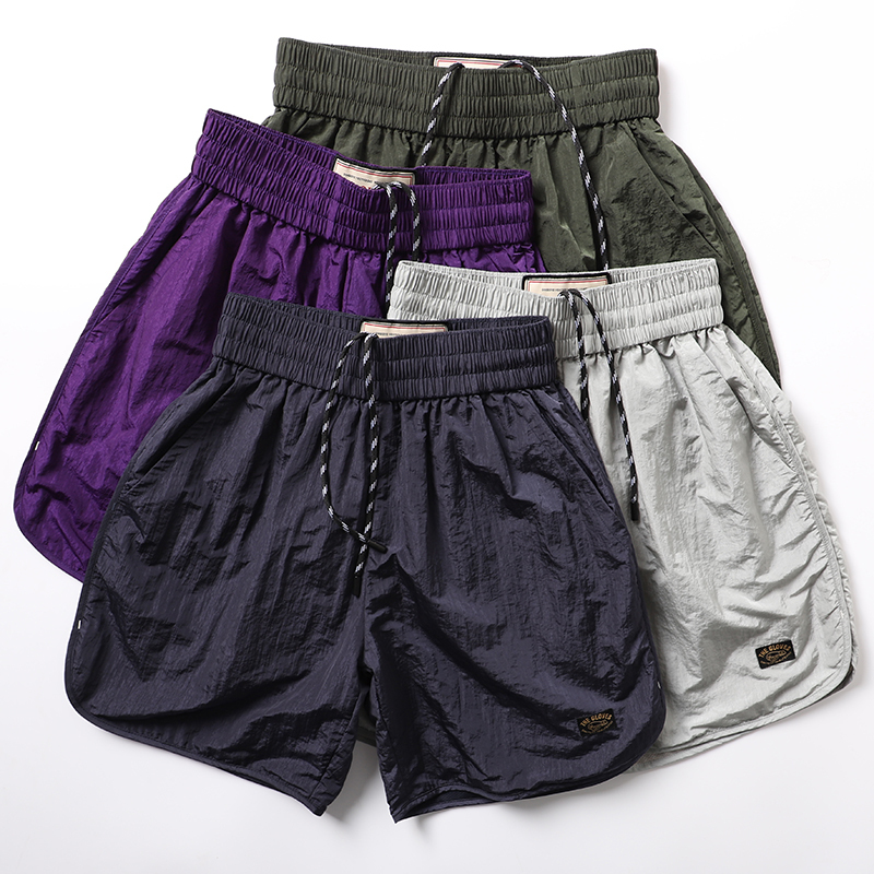 Boxer Shorts Style! American-Style Nylon Sports Loose Carrot Shorts for Men, Suitable for Running, Basketball, Casual Wear, Breathable Five-Point Shorts