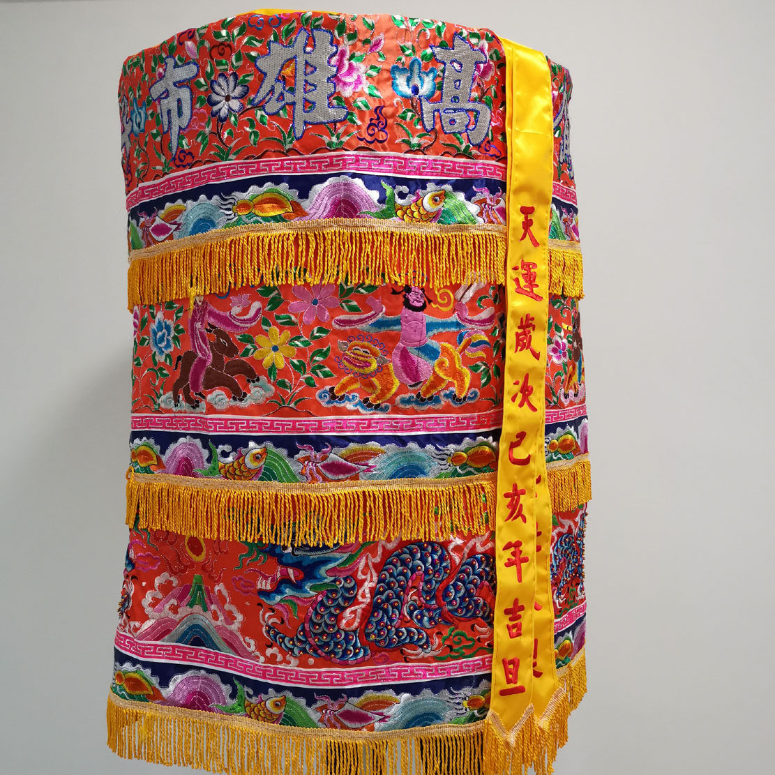 Flat embroidered plus word Ssangyong Worship Tower Eight Immortals big parasol big treasure cover umbrella cover diameter 82 cm can be customized