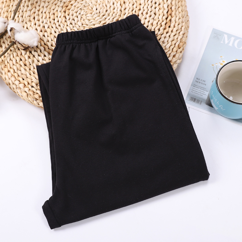 Đàn ông và phụ nữ ngủ quần cotton terry mùa thu và mùa đông rộng kích thước lớn thoải mái cao eo nhà quần rắn màu dày ấm áp quần thường quần tất nam