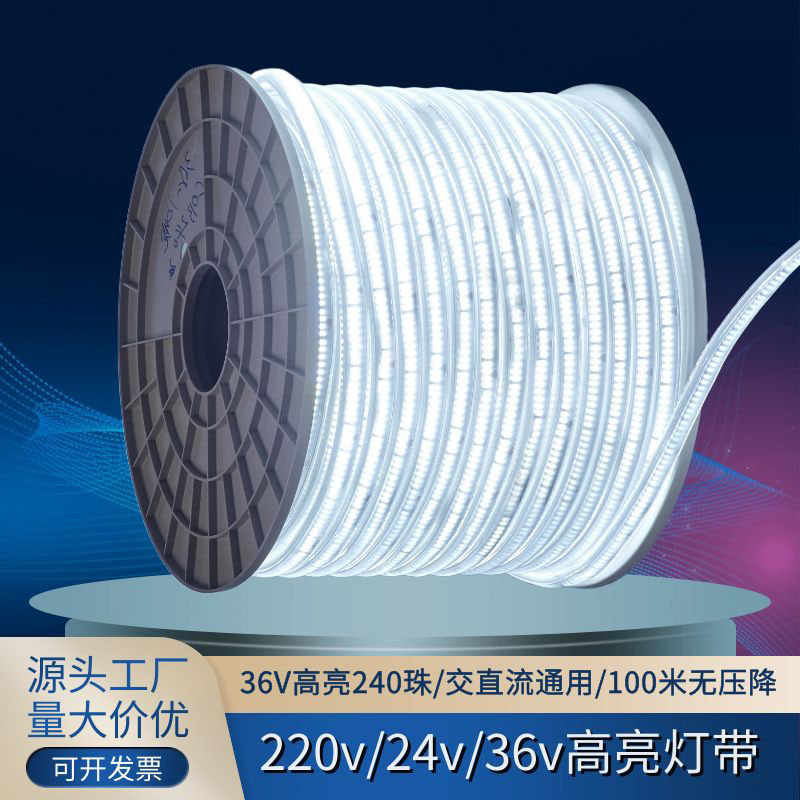 Outdoor Waterproof Led Light Strip for Shipyard Basement, Mine, Construction Site, Tunnel, 36V, No Voltage Drop, Blue Light, Red Light Outdoor Waterproof Led Light Strip for Shipyard Basement, Mine, Construction Site, Tunnel, 36V, No Voltage Drop, Blue Light, Red Light