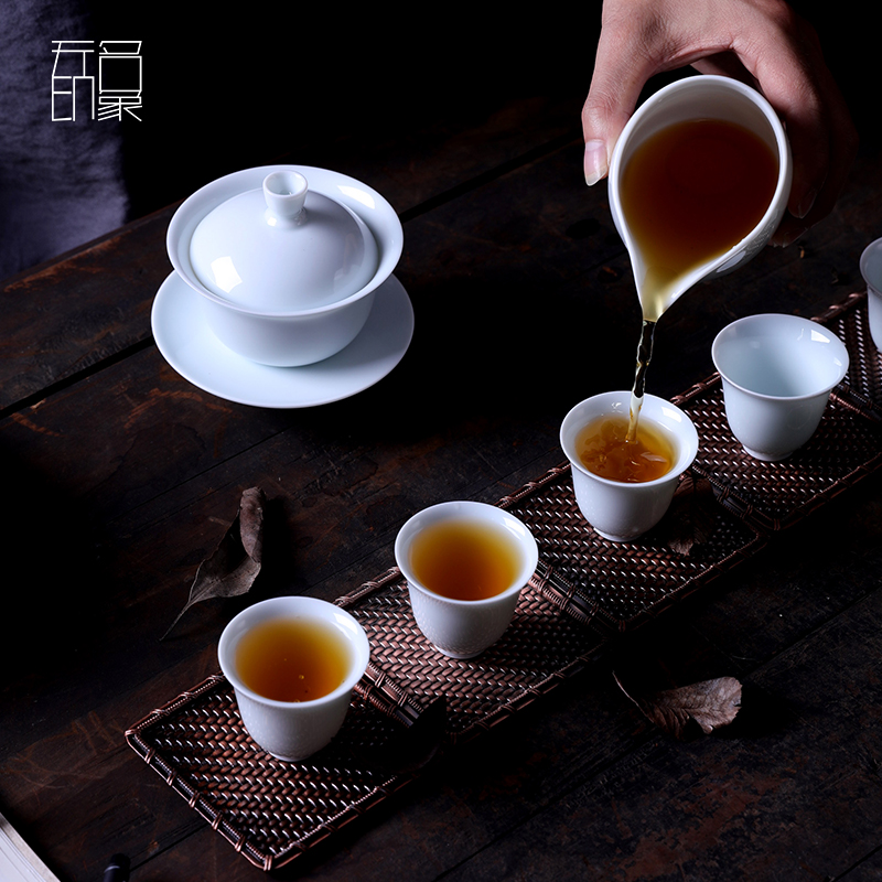 Unknown impression kung fu tea set contracted household tea creative ceramic cups teapot a complete set of gift boxes