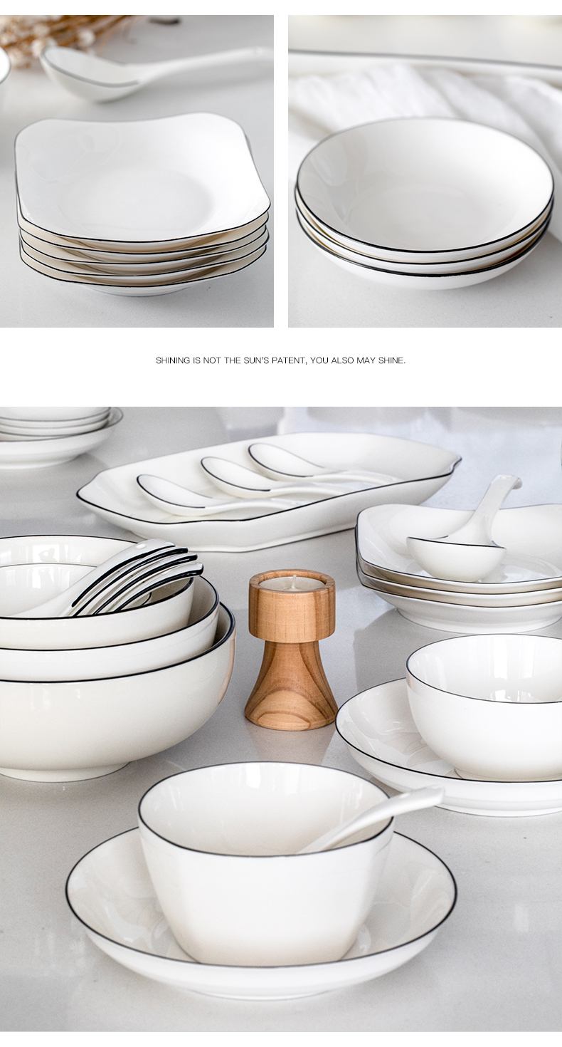 Chopsticks sets of household creative northern dishes and tableware of pottery and porcelain bowl contracted plate 2 sweethearts bowl dish combination