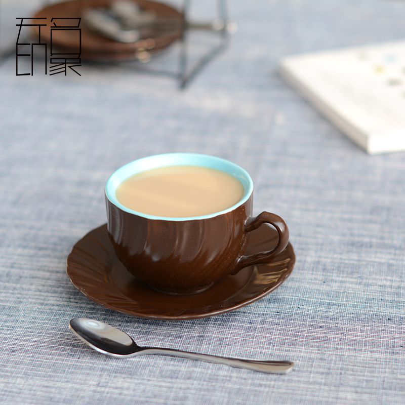 Ceramic coffee cup European cappuccino cups and saucers suit creative ipads places China coffee cup of tea in the afternoon