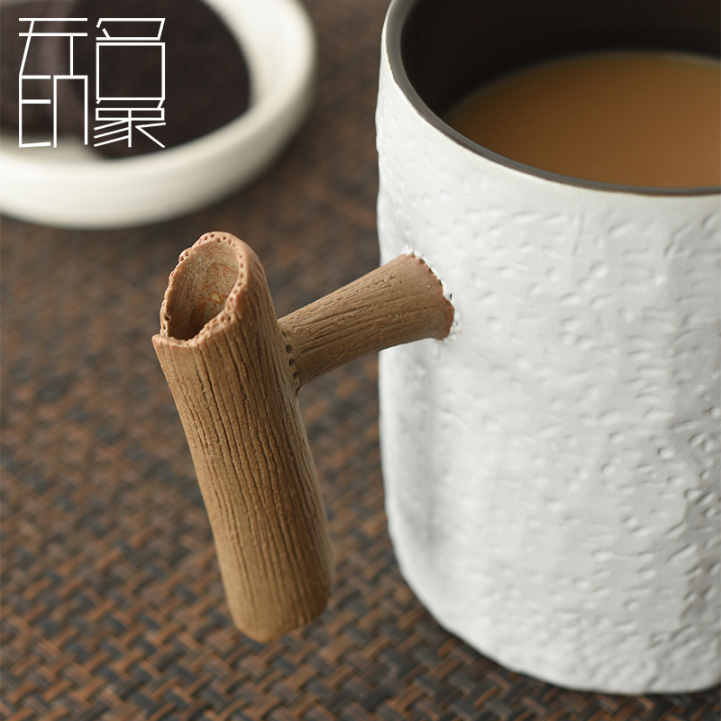 Mark cup high - capacity ceramic cup children creative move retro unknown impression Japanese ceramic mugs