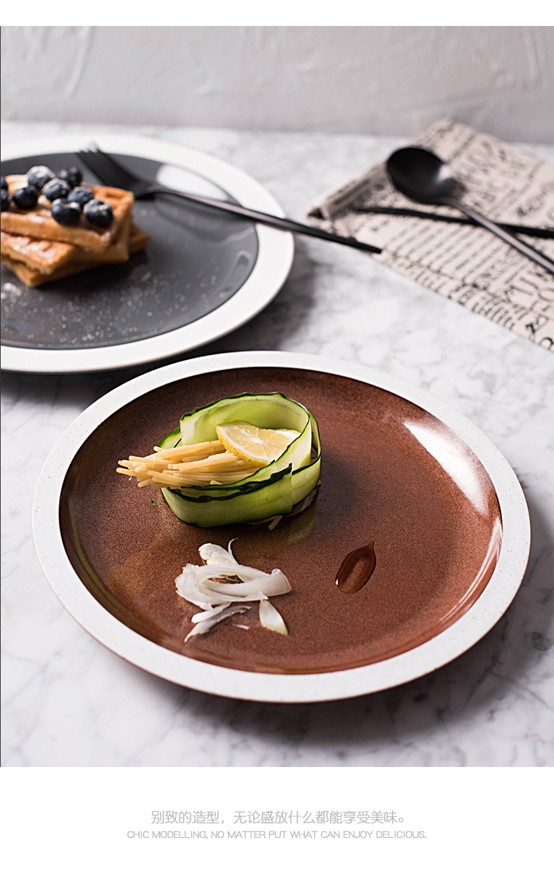 Unknown impression contracted pasta dish dish dish home individuality creative disc ceramic dinner plate plate plate
