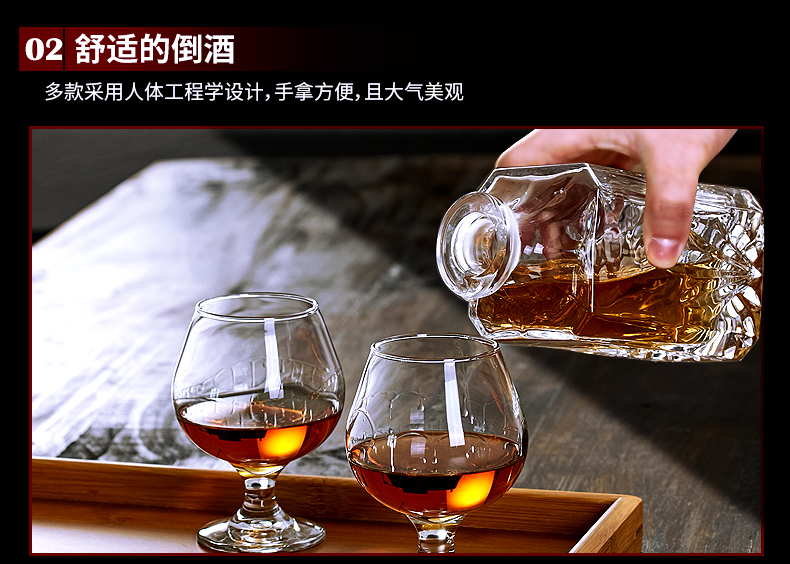 Mai sứ Xuân pha lê thủy tinh đỏ chai rượu decanter rượu thủy tinh lưu trữ chai rượu vang hầm rượu thủy tinh ly rượu vang mạ vàng