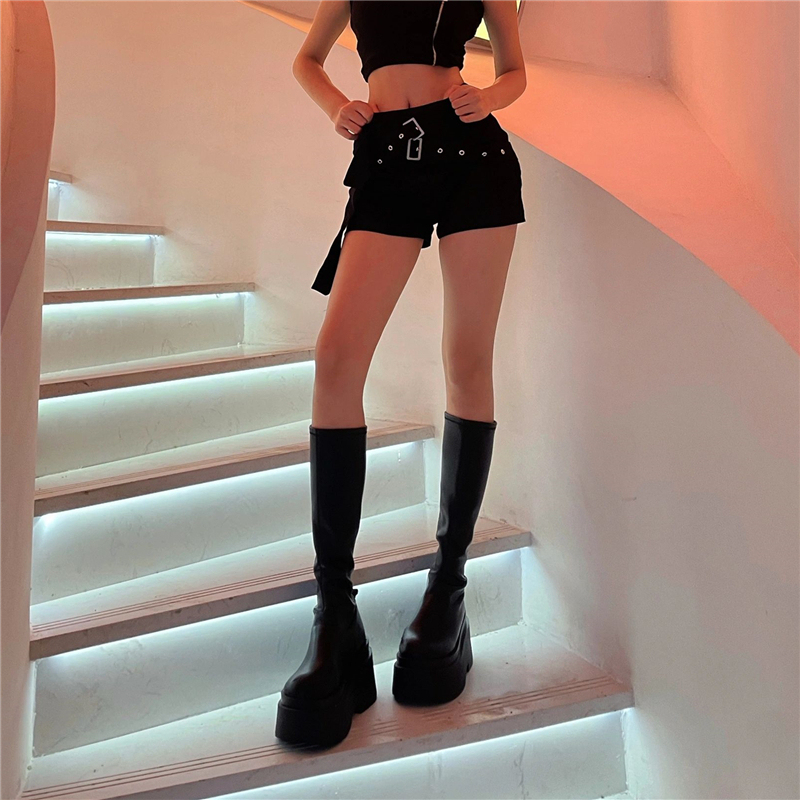 Women's Boots, Long Boots, Thick-Soled Height-Increasing Riding Boots, Elastic Slim Boots, Autumn and Winter High-Heeled High Boots, Long Boots for Petite Women Women's Boots, Long Boots, Thick-Soled Height-Increasing Riding Boots, Elastic Slim Boots, Autumn and Winter High-Heeled High Boots, Long Boots for Petite Women