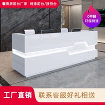  New company front desk reception desk simple fashion paint front desk welcome desk Creative cashier service desk counter