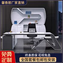  Paint boss table Creative big desk Fashion white president table Modern manager supervisor table Simple office desk and chair