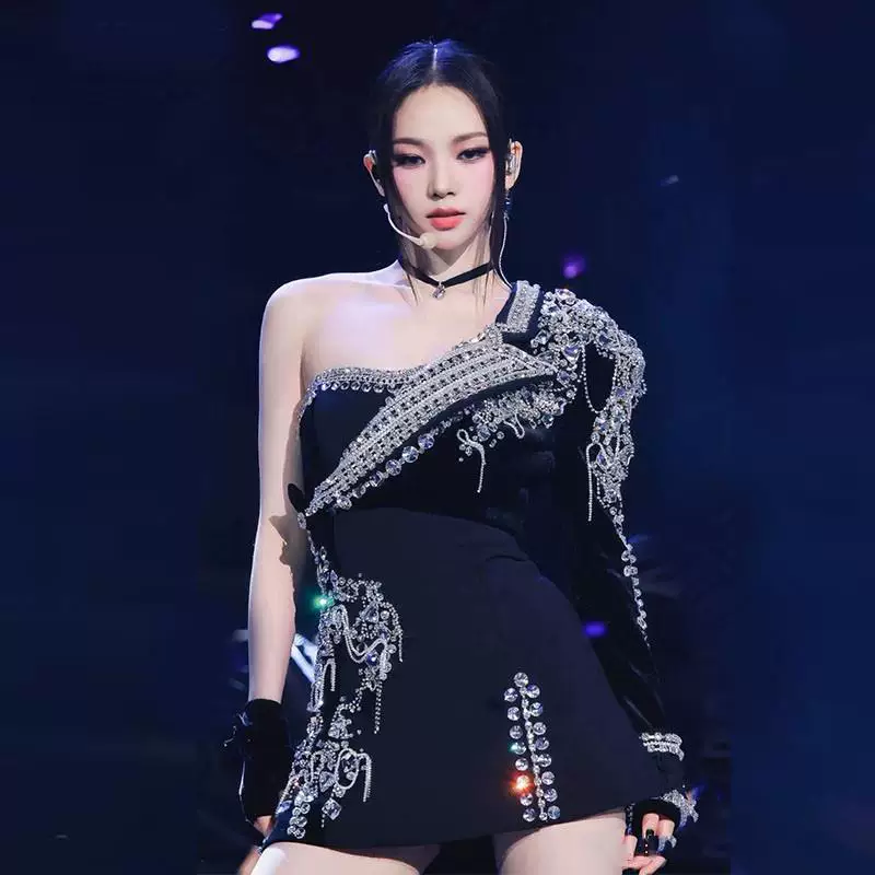 Kpop сценическая одежда, костюм поющих девушек группы, в том же стиле aespa новый танцевальный состав Тайвань звезда черный лебедь корейский джазовый костюм
