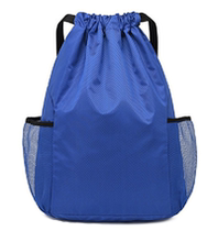 Net Red Sports Bucket Bag Waterproof Male Draw Rope Double Shoulder Backpack Cylinder Blue Ball Bag Fill Class Pure Color Fitness Equipment Bag