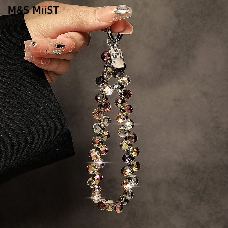 British M&S Miist High-End Crystal Bead Mobile Phone Chain New Wrist Chain Luxury Beaded Mobile Phone Hanging Chain