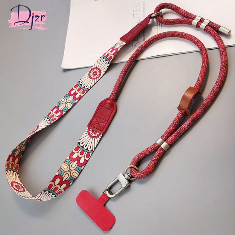 High-End Trendy Crossbody Adjustable Strap Phone Chain, Wide Woven Fabric Versatile Wrist Chain, Anti-Loss Phone Lanyard