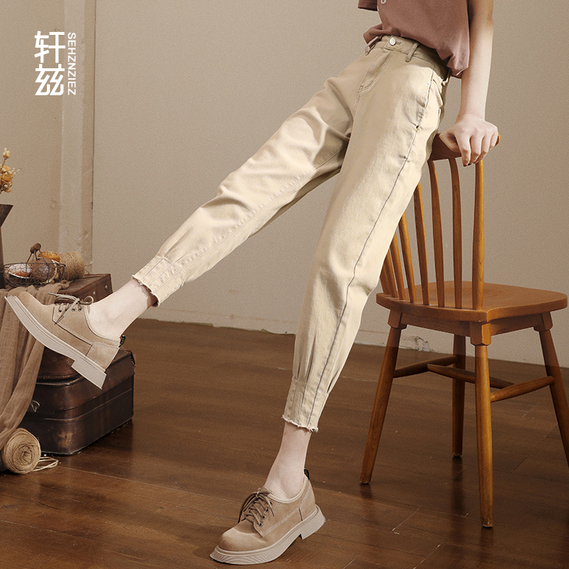 High Waist Jeans Woman 2022 Summer new loose Thin Kharen Pants Buns Footed Pants 90% Old Daddy Pants