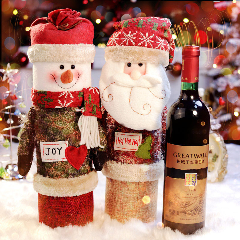 Christmas decorations red wine decoration Christmas decorations old man snowman deer whole cabinet bar KTV hotel counter decoration