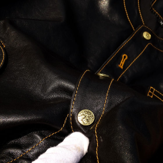 日本川西植鞣胎牛皮！独角兽扣子！天神复古工装真皮马甲男背心