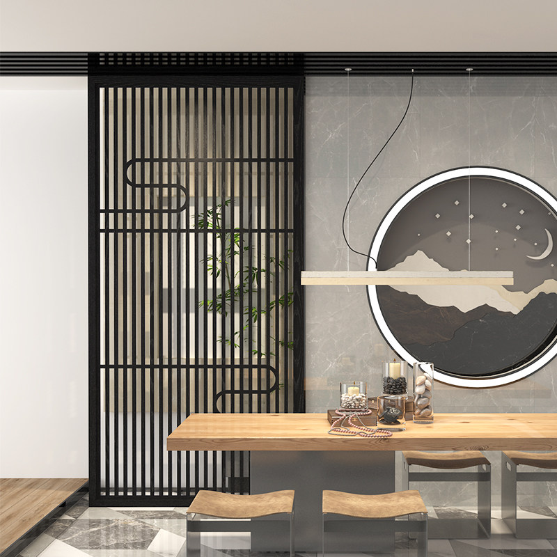 Modern Chinese solid wood screen Xuanguan Living room Fence Partition Hotel Tea Social Hall Customized Entrance bar Barrier Decoration