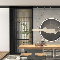 Modern new Chinese solid wood screen Entrance Living room fence partition Hotel tea club hall Custom decoration partition
