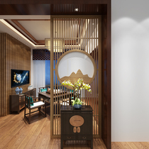 Modern new Chinese solid wood partition Xuanguan Living room fence Partition Round Partition Book House Hotel Custom Screen