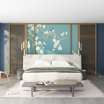 New Chinese Solid Wood Genguan Partition Screen Living Room Bedroom Custom Semi-Permeable Hotel Hall Seat Screen TV Background Wall