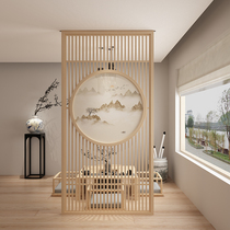 Modern New Chinese Solid Wood Fence Partition Screen Xuanguan Living Room Custom Book Room Bedroom Tea Seat Screen Partition