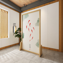 Minima New Chinese Screen Partition Living Room Bedroom Decorator with mobile shielded Light Extravaganza Solid Wood Holder