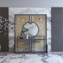 Modern New Chinese Solid Wood Screen Xuan Guan Partition Hotel Custom Cloth Art Screen Living Room Bedroom Base Screen Partition