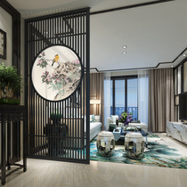 Modern Chinese style solid wood environmental protection entrance partition screen Study living room bedroom semi-transparent yarn Feng Shui top heaven and earth seat screen